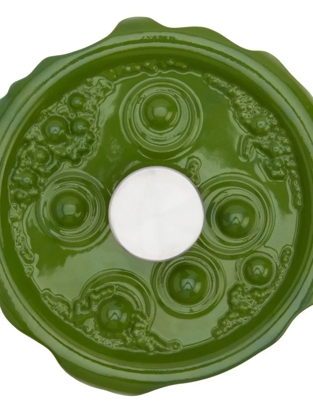 Smith & Clark Cast Iron Enamel 4 Qt Cauldron Pot w/ Lid & Handle, Black/Green